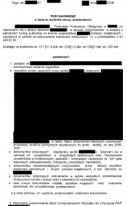 Postanowienie o żądaniu wydania rzeczy